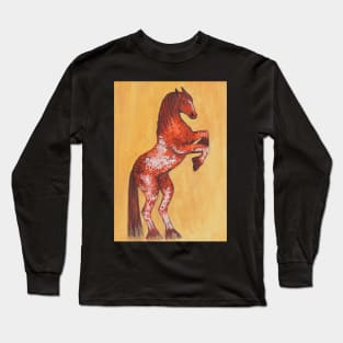 Horse on the yellow background Long Sleeve T-Shirt